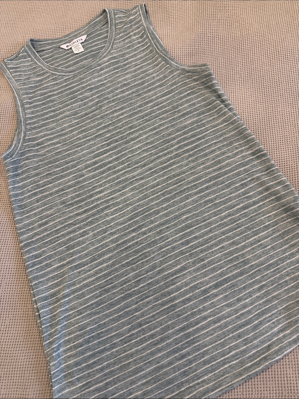 Anthropologie Heather Gray & White Striped Sleeveless Tank